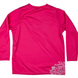 Ronix Girls UV Shade Long Sleeve 2021 - A long-sleeved shirt in a solid pink color with a crew neck and fitted silhouette.
