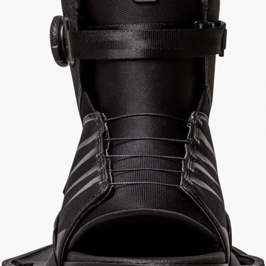 Ronix Anthem BOA Wake Boot 2023 - Black boots with a blue logo on top and black straps.