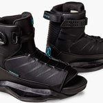 Ronix Anthem BOA Wake Boot 2023 - Black boots with a textured pattern on the side and a blue logo near the ankle strap.