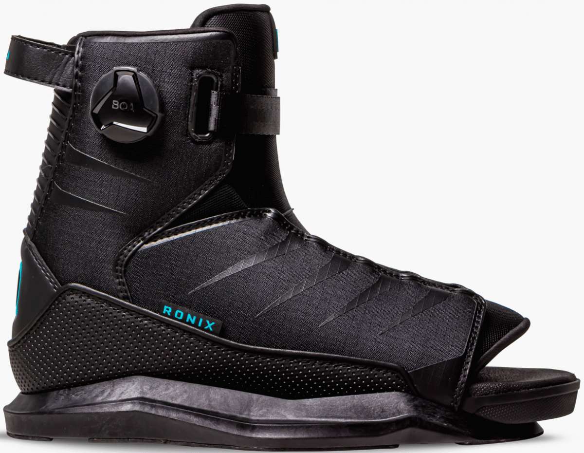 Ronix Anthem BOA Wake Boot 2023 - Black boots with a circular black BOA dial on top.