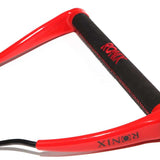 Ronix Combo 3.0 Hide Grip Wakeboard Handle With 70 ft Mainline Rope - The handle is black with red stitching and has a textured grip.