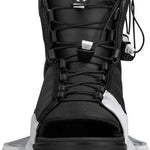 Ronix District Wake Boot 2023 - Black wakeboard boots with white accents on the sides and laces.
