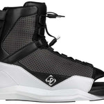 Ronix District Wake Boot 2023 - Black wakeboarding boots with white accents and a textured pattern on the toe cap.