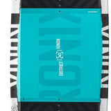 Ronix - District Wakeboard 2022 is a black wakeboard with white lettering and a geometric pattern on top.