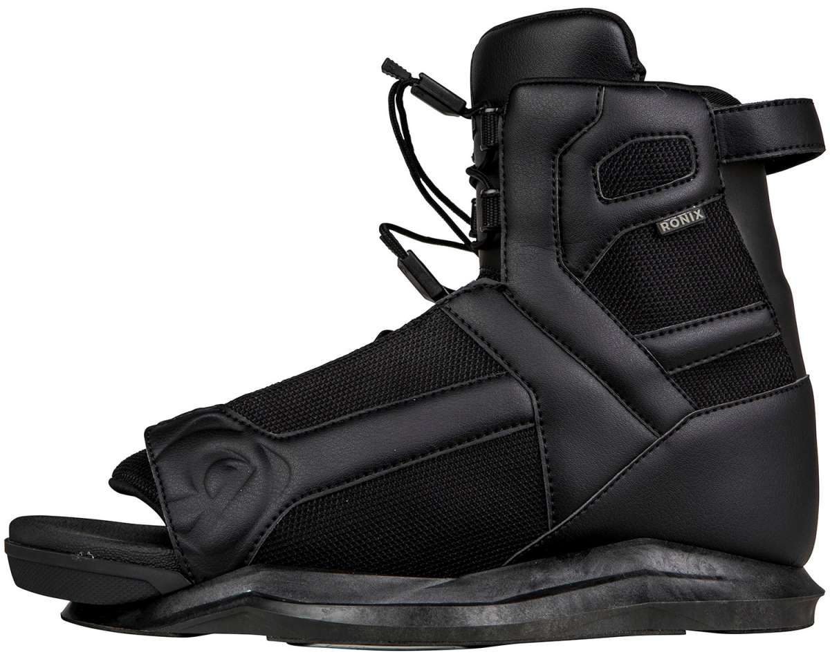 Ronix Divide Wake Boot 2023 - Black wakeboard boots with a textured pattern on the toe and heel areas.