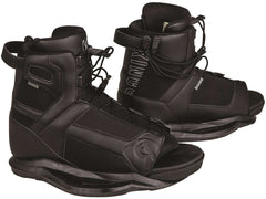 Ronix Divide Wake Boot 2023 - Black boots with white lettering on side and heel, featuring a mesh upper section.