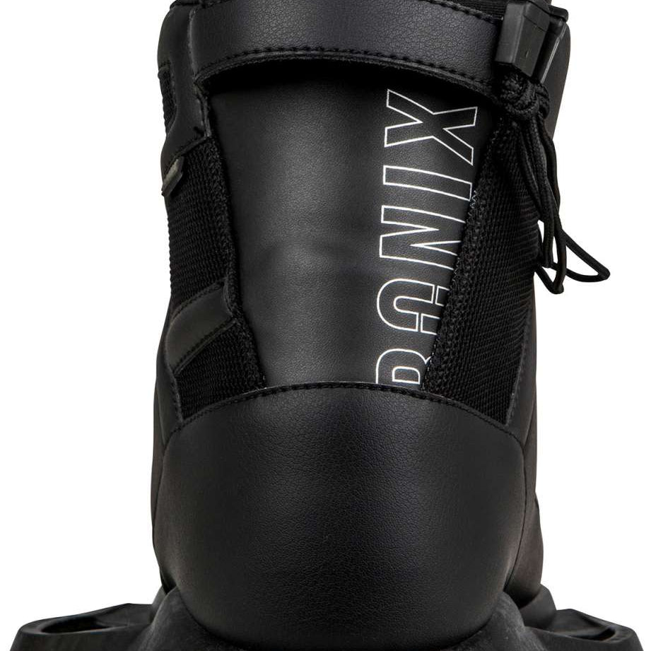 Ronix Divide Wake Boot 2023 - Black boots with white laces and a black logo on the side.