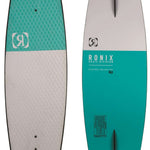 Ronix Electric Collective Wakeskate Board 2022 - A turquoise and gray wakeskate board with a diamond pattern on top.