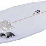 Ronix Flyweight Atlantik Wakesurf Board 2023 - White surfboard with a black logo on the bottom right side.