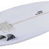 Ronix Flyweight Atlantik Wakesurf Board 2023 - White surfboard with a black logo on the bottom right side.