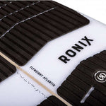 Ronix Flyweight Atlantik Wakesurf Board 2023 - A white wakesurf board with a black textured pattern on its top surface.
