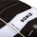 Ronix Flyweight Atlantik Wakesurf Board 2023 - A white wakesurf board with a black textured pattern on its top surface.