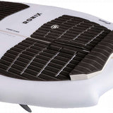 Ronix Flyweight Atlantik Wakesurf Board 2023 - White wakesurf board with a black logo on top and a white fin at the bottom.