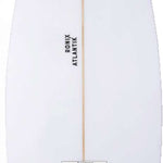 Ronix Flyweight Atlantik Wakesurf Board 2023 - White wakesurf board with a black logo on top and a thin yellow line down the middle.