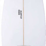 Ronix Flyweight Atlantik Wakesurf Board 2023 - White wakesurf board with a black logo on top and a thin yellow line down the middle.