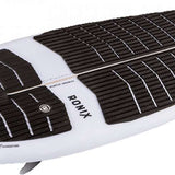 Ronix Flyweight Atlantik Wakesurf Board 2023 - White wakesurf board with black stripes and a white logo on top.