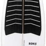 Ronix Flyweight Atlantik Wakesurf Board 2023 - White wakesurf board with black and gray striped pattern on top.