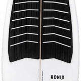 Ronix Flyweight Atlantik Wakesurf Board 2023 - White wakesurf board with black and gray striped pattern on top.