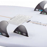 Ronix Flyweight Atlantik Wakesurf Board 2023 - A white wakesurf board with a black logo and text on its top surface.