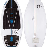 Ronix Flyweight Skimmer Wakesurf Board 2023 - White board with blue accents and a black logo on top.