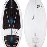 Ronix Flyweight Skimmer Wakesurf Board 2023 - White board with blue accents and a black logo on top.