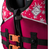 Ronix Kids Laguna CGA Vest 2023 - Pink vest with white floral pattern and black straps.