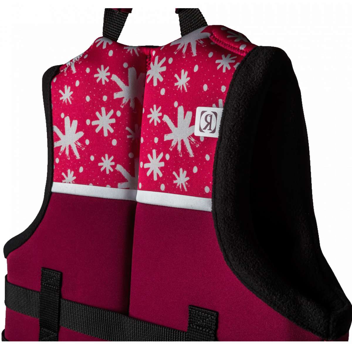 Ronix Kids Laguna CGA Vest 2023 - Pink vest with white starburst pattern and black trim.