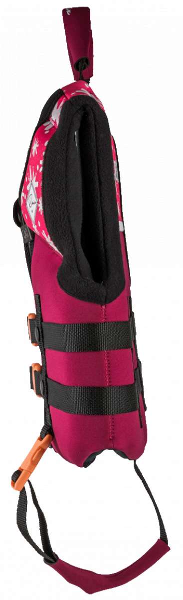 Ronix Kids Laguna CGA Vest 2023 - Pink vest with white floral pattern and black straps.