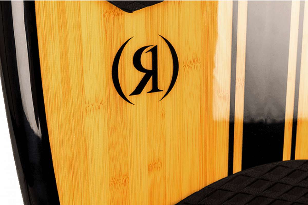 Ronix Koal Classic Fish Wakesurf Board 2023 - A light-colored wood grain board with a black logo in the center.