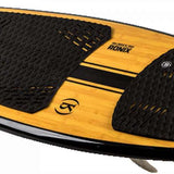 Ronix Koal Classic Fish Wakesurf Board 2023 - A light-colored board with a fish-shaped outline and black accents on the top and bottom edges.
