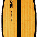 Ronix - Koal Classic Fish Wakesurf Board 2023 is a light brown board with darker brown stripes and black trim.