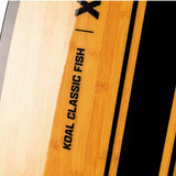Ronix Koal Classic Fish Wakesurf Board 2023 - A light brown surfboard with a fish-shaped outline and a distinctive fin at the back.