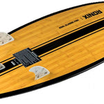 Ronix Koal Classic Fish Wakesurf Board 2023 - A light-colored board with a wood grain pattern and black trim, featuring three fins on top.