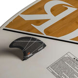 Ronix Koal Classic Longboard Wakesurf Board 2022 - A brown and white longboard with a distinctive "R" logo on its top surface.