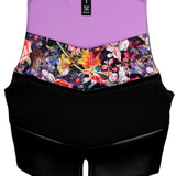 Ronix Ladies Daydream CGA Vest 2022 - A black vest with a floral pattern on the front and purple top section.