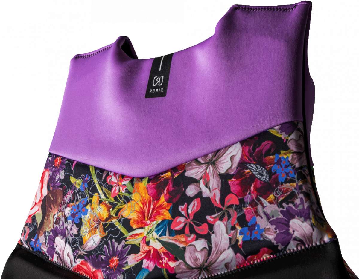 Ronix Ladies Daydream CGA Vest 2023 - A purple wetsuit vest with a floral pattern on the lower portion.