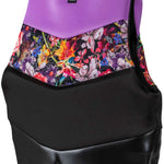 Ronix Ladies Daydream CGA Vest 2023 - A purple and black floral-patterned vest with a black background, featuring pink, orange, yellow, blue, and white flowers.