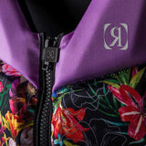 Ronix Ladies Daydream CGA Vest 2023 - A purple vest with a floral pattern on the bottom half, featuring pink and yellow flowers against a black background.
