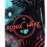 Ronix Ladies Krush Wakeboard 2022 - A black wakeboard with a blue and pink floral pattern on top.