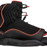 Ronix Ladies Luxe Wake Boot 2023 - Black boots with a textured pattern on the side and a red stripe along the top edge.