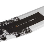 Ronix Ladies Quarter 'Til Midnight Wakeboard 2022 - A black and white floral patterned wakeboard with a gold logo on top.