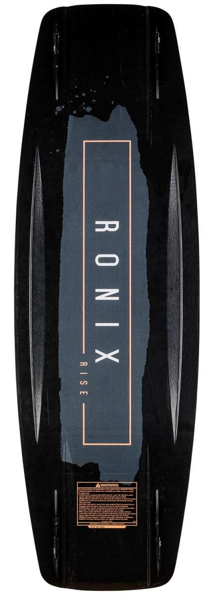 Ronix Ladies Rise Wakeboard 2022 - A dark gray ladies wakeboard with a subtle pattern of lighter gray lines and a darker gray border around the edges.
