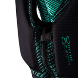 Ronix ONE Custom Fit Impact Wake Vest 2022 - A black and green wake vest with a diagonal striped pattern on the back.
