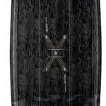 Ronix One Time Bomb Wakeboard 2022 - A black wakeboard with a subtle white pattern of abstract shapes and lines.