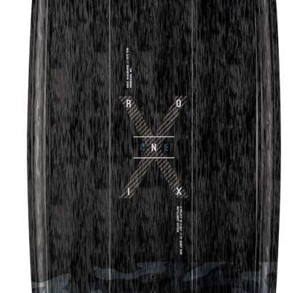 Ronix One Time Bomb Wakeboard 2022 - A black wakeboard with a subtle white pattern of abstract shapes and lines.