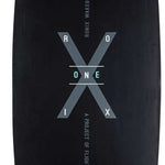 Ronix One Time Bomb Wakeboard 2022 - A black wakeboard with a white logo and white lettering on top.