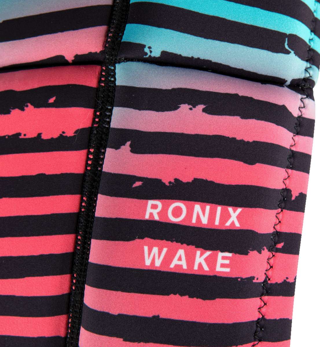 Ronix Party Impact Wake Vest 2022 - A pink wake vest with a white logo and black straps.