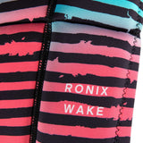 Ronix Party Impact Wake Vest 2022 - A pink wake vest with a white logo and black straps.