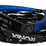Ronix - PU bungee surf rope with handle, black and blue.