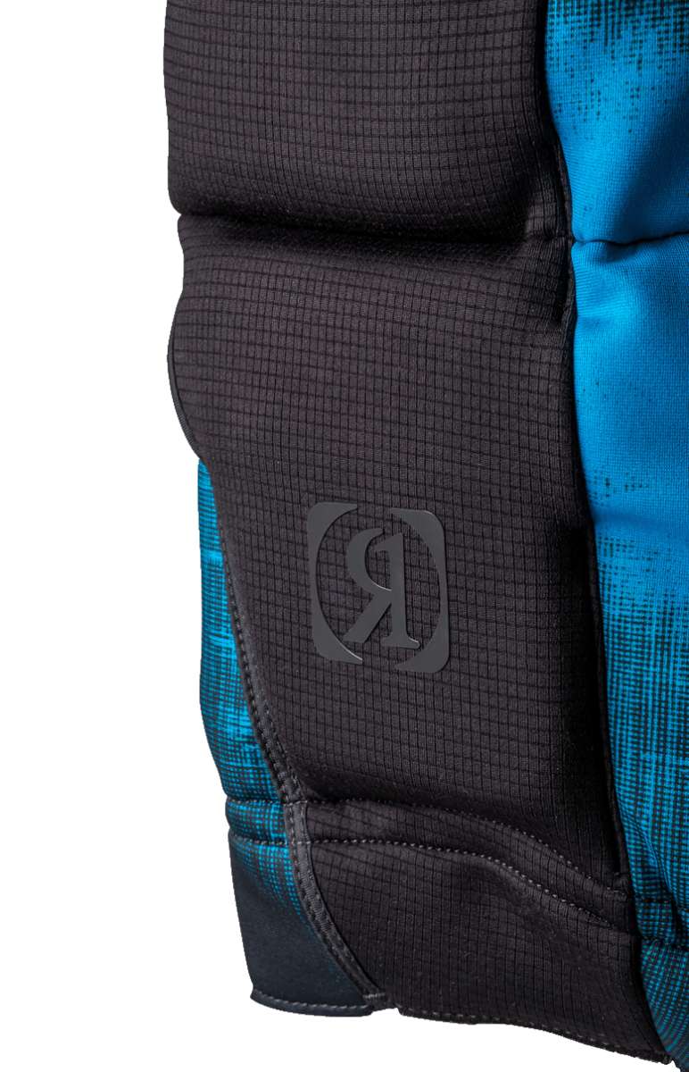 Ronix RXT Capella 3.0 CGA Wake Vest 2022 - A black and blue wake vest with a textured pattern on the front.